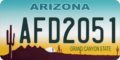 AZ license plate AFD2051