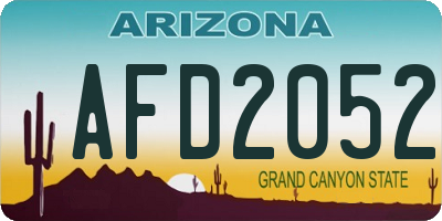 AZ license plate AFD2052