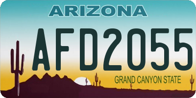 AZ license plate AFD2055