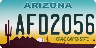 AZ license plate AFD2056