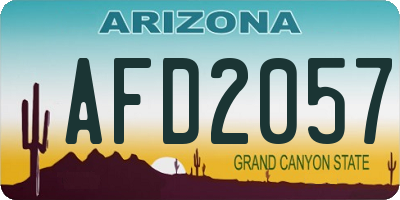 AZ license plate AFD2057