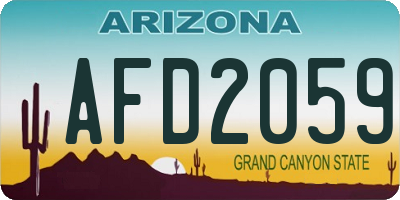 AZ license plate AFD2059