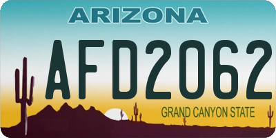 AZ license plate AFD2062