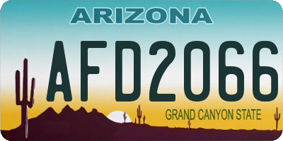 AZ license plate AFD2066