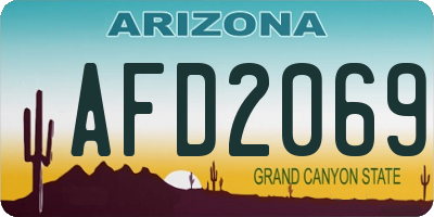 AZ license plate AFD2069
