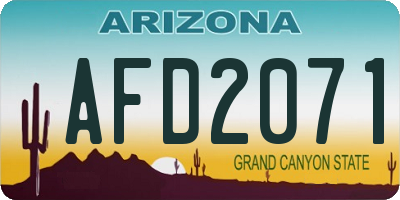 AZ license plate AFD2071