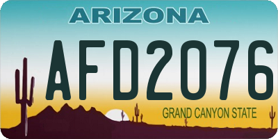 AZ license plate AFD2076