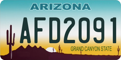 AZ license plate AFD2091