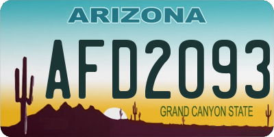 AZ license plate AFD2093