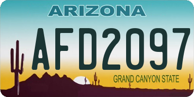 AZ license plate AFD2097