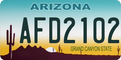 AZ license plate AFD2102