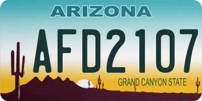 AZ license plate AFD2107