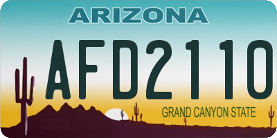 AZ license plate AFD2110