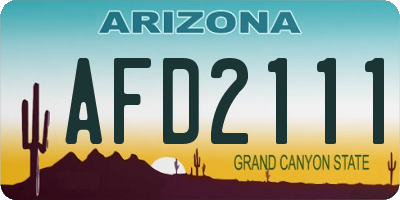 AZ license plate AFD2111
