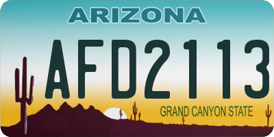 AZ license plate AFD2113