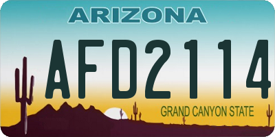 AZ license plate AFD2114
