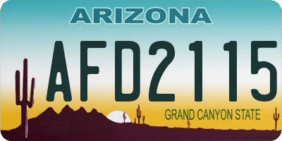 AZ license plate AFD2115