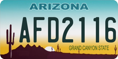 AZ license plate AFD2116