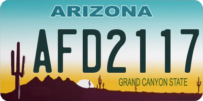 AZ license plate AFD2117