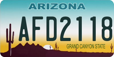 AZ license plate AFD2118