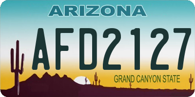 AZ license plate AFD2127