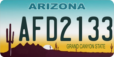 AZ license plate AFD2133