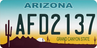 AZ license plate AFD2137