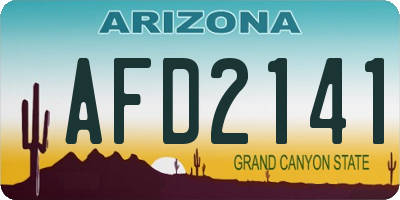 AZ license plate AFD2141