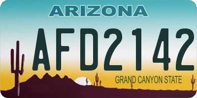 AZ license plate AFD2142