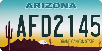 AZ license plate AFD2145