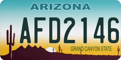 AZ license plate AFD2146