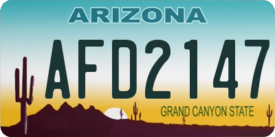 AZ license plate AFD2147