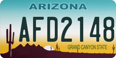 AZ license plate AFD2148
