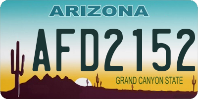 AZ license plate AFD2152
