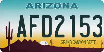 AZ license plate AFD2153