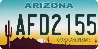 AZ license plate AFD2155