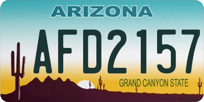 AZ license plate AFD2157