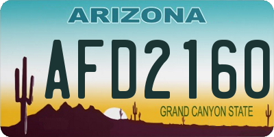 AZ license plate AFD2160