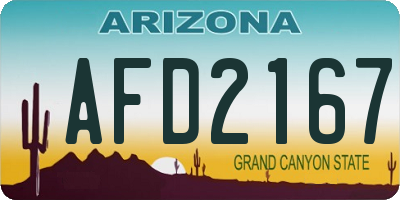 AZ license plate AFD2167