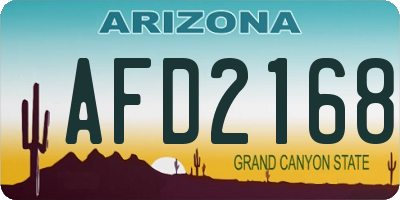 AZ license plate AFD2168