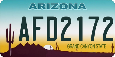 AZ license plate AFD2172