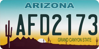 AZ license plate AFD2173