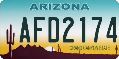 AZ license plate AFD2174