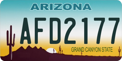 AZ license plate AFD2177