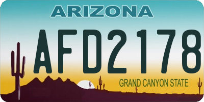 AZ license plate AFD2178