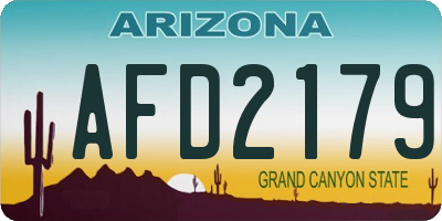 AZ license plate AFD2179