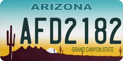 AZ license plate AFD2182