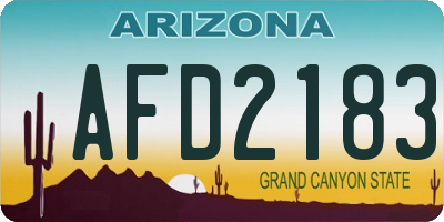 AZ license plate AFD2183