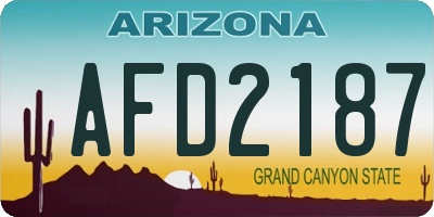 AZ license plate AFD2187
