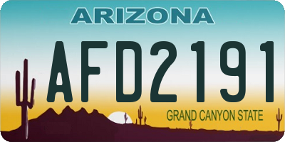 AZ license plate AFD2191